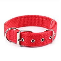 Ecloud Shop® Duradero y cómodo para Mascotas Collar de Perro sólido clásico Collar de Perro de Nylon poliéster básico 2…